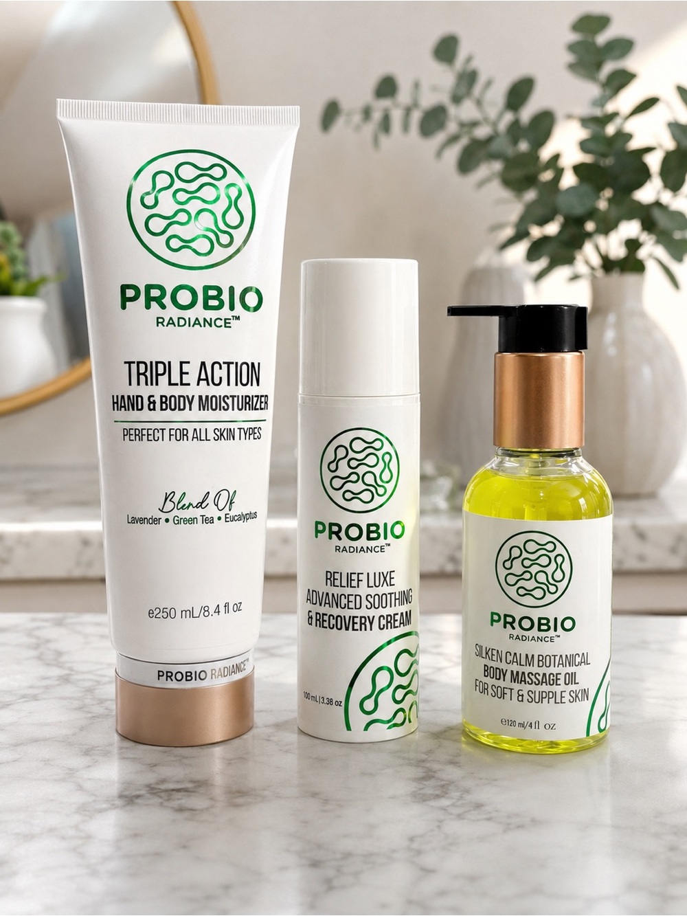 PROBIO Radiance 3-Piece Luxury Body Care & Recovery Set – NEW